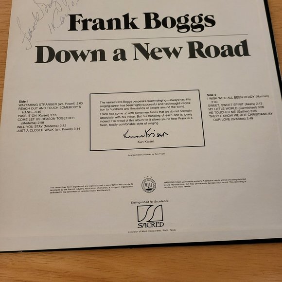 FRANK BOGGS Down A New Road LP 1973 Sacred LPS-4505 Signed Folk Gospel LP2 - Picture 5 of 13